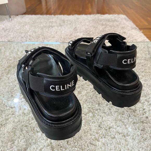 CÉLINE Outdoor Bulky Sandals – Size 37.5 – RM Black Leather - Picture 7 of 15